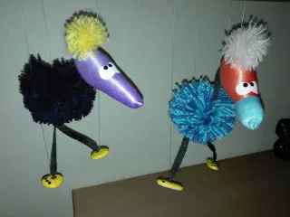 marionet - dukker 2 fugle