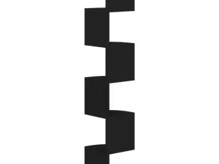 Væghængt hjørnehylde 19x19x123 cm konstrueret træ sort