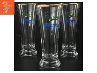 Carlsberg Euro 96 glas fra Carlsberg (str. 3 stk Ø 8 cm længde 17,5 cm)