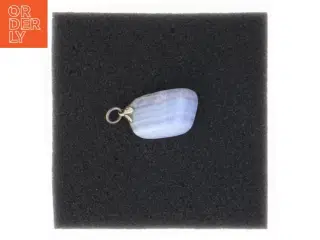 Blå agatvedhæng (str. 2,5 x 1,5 cm)
