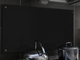 Stænkplade 90x50 cm hærdet glas sort