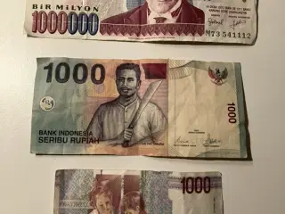3 udenlandske pengesedler 