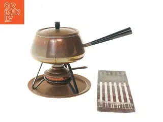 Fondue sæt med kobbergryde + 6 gafler (str. 19 cm)