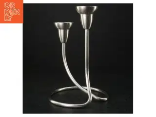 Lysestage i Metal (str. H. 22 cm. ø. 14,5 cm)