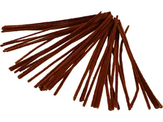 Chenille, L: 30 cm, tykkelse 6 mm, brun, 50stk./ 1 pk.