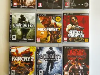 PS3 spil, 9 stk. - sælges samlet