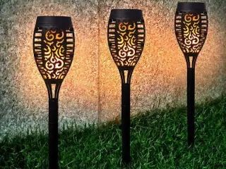 10 stk. LED havelygte med flammende lys