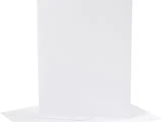 Kort og kuverter, kort str. 12,7x17,8 cm, kuvert str. 13,3x18,5 cm, 230 g, hvid, 4sæt/ 1 pk.