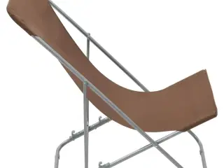 Foldbare strandstole 2 stk. stål og oxfordstof brun