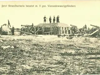 Krigen 1864. Strandbatteri med kanoner