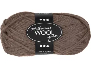 Melbourne Uldgarn, L: 92 M, grå brun, 50g/ 1 ngl.