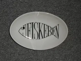Fiskeben. Skål. Asiet. Porcelæn