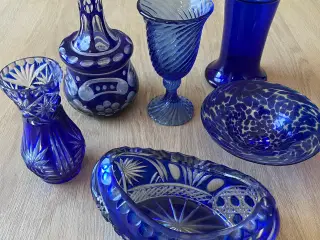 Smukt kobolt blå glas 