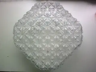 Plafond firkant lampe klar reliefglas DANSK retro