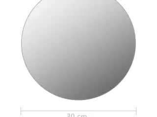 Spejl uden ramme 30 cm rund glas