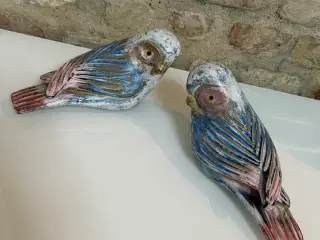 Fuglepar i malet træ