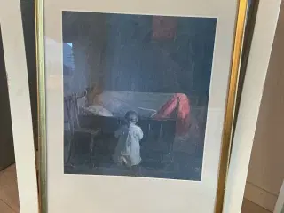 Smukt Anna Ancher Tryk - "Aftenbøn" (1888) 