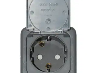 Strømudtag til indbygning grå