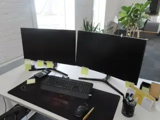 2 stk. Skærme, mus & tastatur SAMSUNG