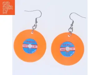 Disco vinyl-øreringe (str. Ø 40 mm)