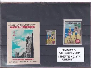 Frankrig - Velgørenhed - 1 Hæfte + 2 Stk. - Ubrugt