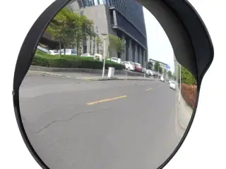 Konvekst trafikspejl PC plast sort 30 cm udendørs