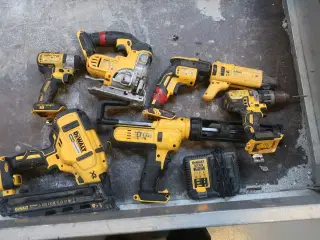 6 stk. akku håndværktøj DEWALT og lader