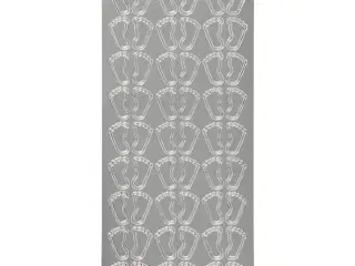Sølv Fod Stickers - 10x23 cm Selvklæbende Ark