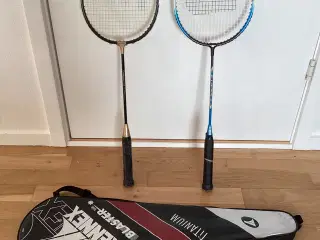 1 fin PRO KENNEX & 1 CARLTON badmintonketcher