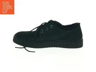 Sorte pelsforede sko med snørebånd fra Nc Footwear (str. 37 )