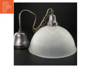 Loftlampe med glas og metal (str. 30 cm)
