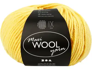 Uldgarn, L: 125 M, gul, 100g/ 1 ngl.