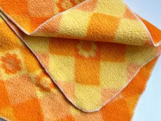 Fleecetæppe, gul og orange