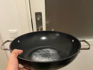 Stor wokgryde med glaslåg 