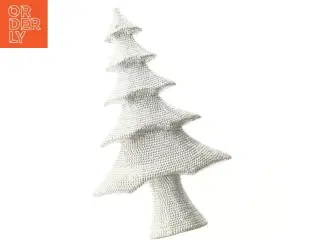 Stort sølvfarvet dekorativt juletræ (str. 58x36 cm)