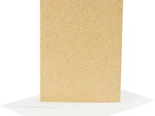 Glitter Kort og Kuverter - 4 sæt, Guld 10,5x15 cm