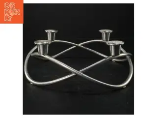 Rustfrit stål lysestage fra Georg Jensen (str. Ø 25)