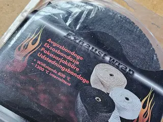 Udstødningsbandage, Sort 52mm længde 15m. Ny 