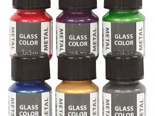 Glass Color Metal Maling - 6 Ass. Farver 30ml