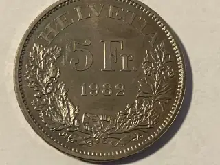 5 Francs Switzerland 1982