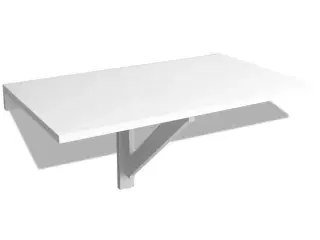 Foldbart vægbord 100x60 cm hvid