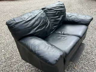 Sort læder sofa til 2 pers.