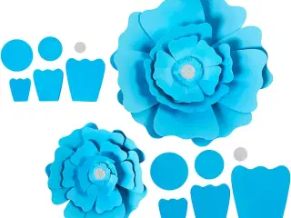 Papirblomster, diam. 15+25 cm, 230 g, lyseblå, 2stk./ 1 pk.