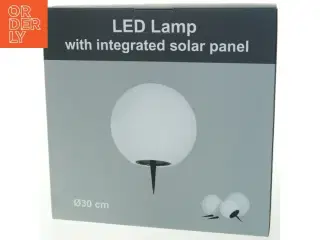 LED Lampe med integreret solpanel (str. Ø 30 cm)