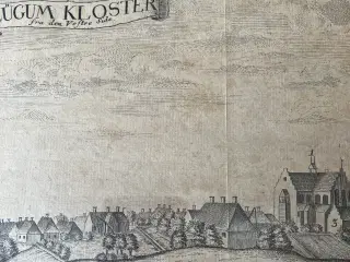 Indrammet gammelt tryk. Løgum kloster