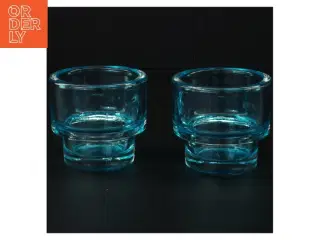 Blå/turtis  glasvasesæt (str. 7 x 8 cm)