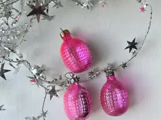 Vintage julekugle, pink lanterne, pr stk