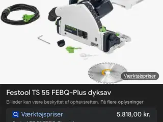 Festtool dyksav i kasse. Brugt få gange.