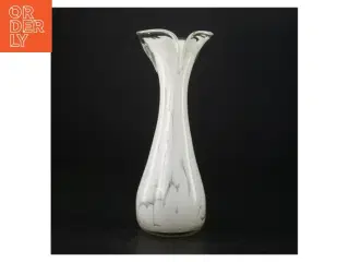 Mundblæst Marmoreret Glasvase med luftbobler (str. 27 x 9 komma 5 cm)
