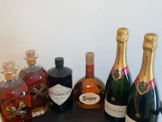 Gin, Champagne, Rom og whisky 